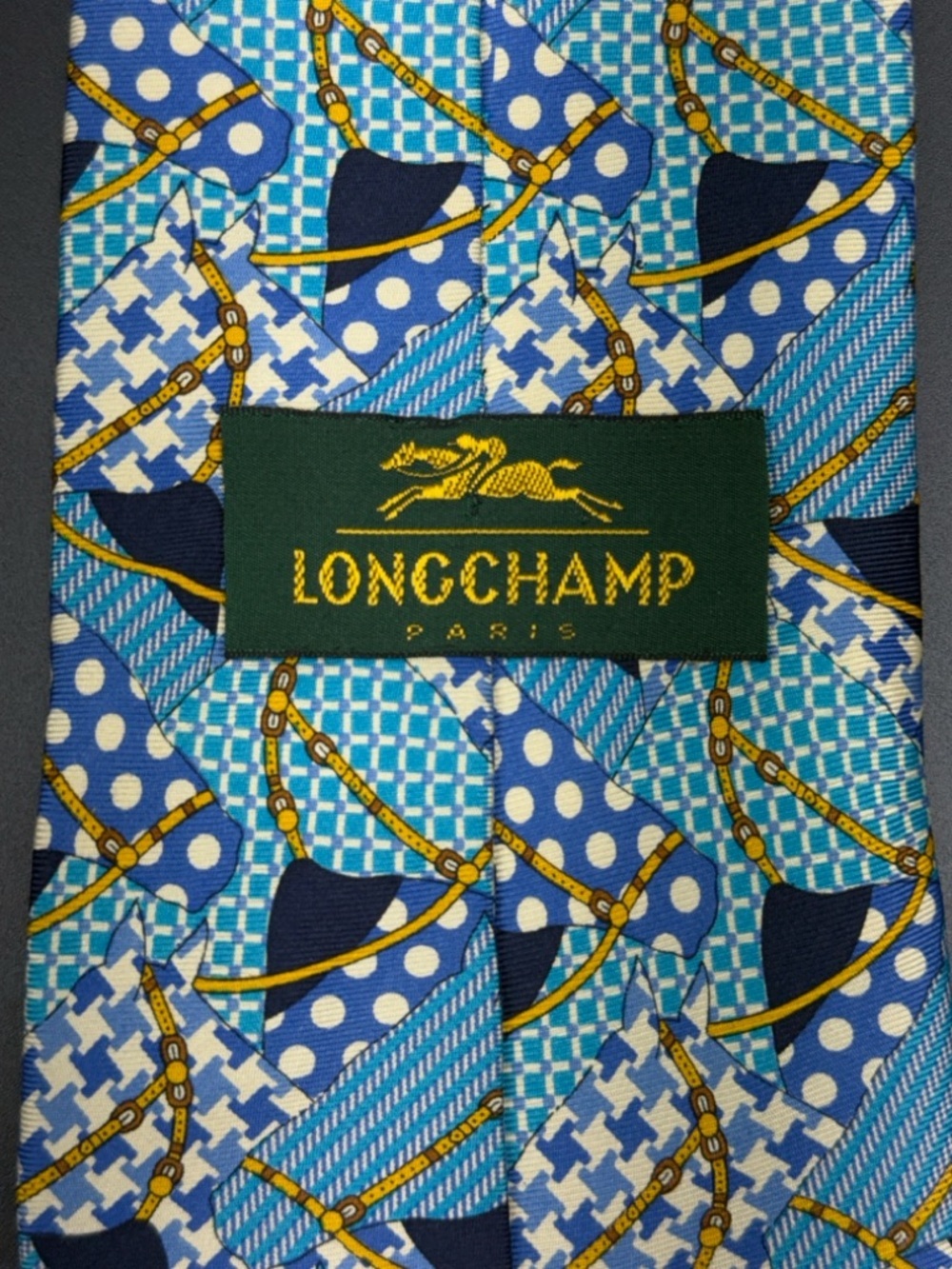 Longchamp Paris Abstract 
Equestrian Horse Silk Necktie - Picture 4 of 6